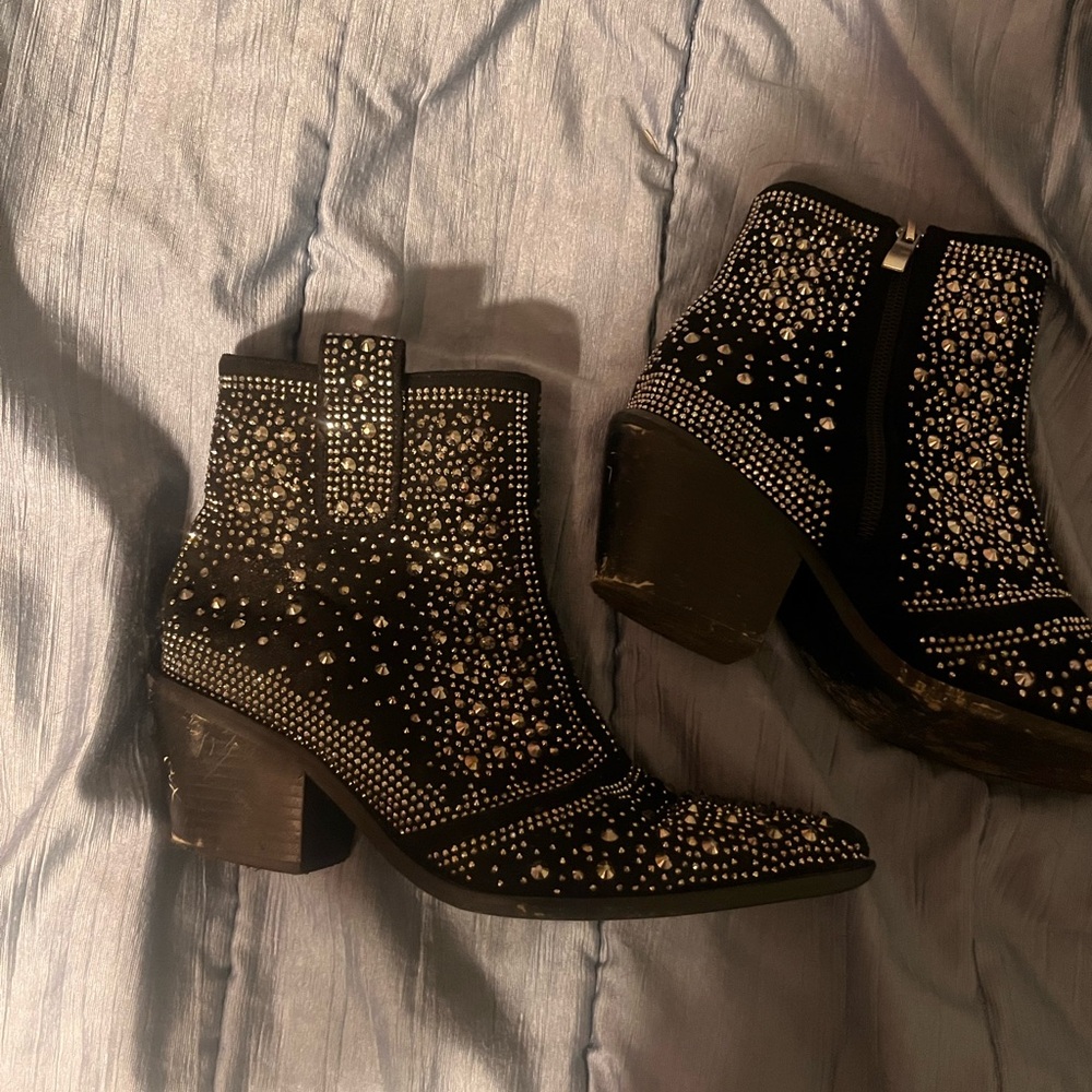 Black Studded Ankle Boots